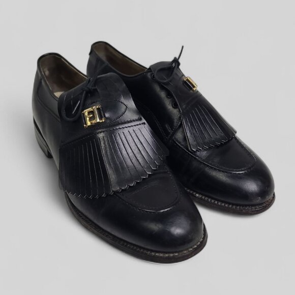 Vintage Footjoy FJs Black Kiltie Golf Shoes - Picture 2 of 10